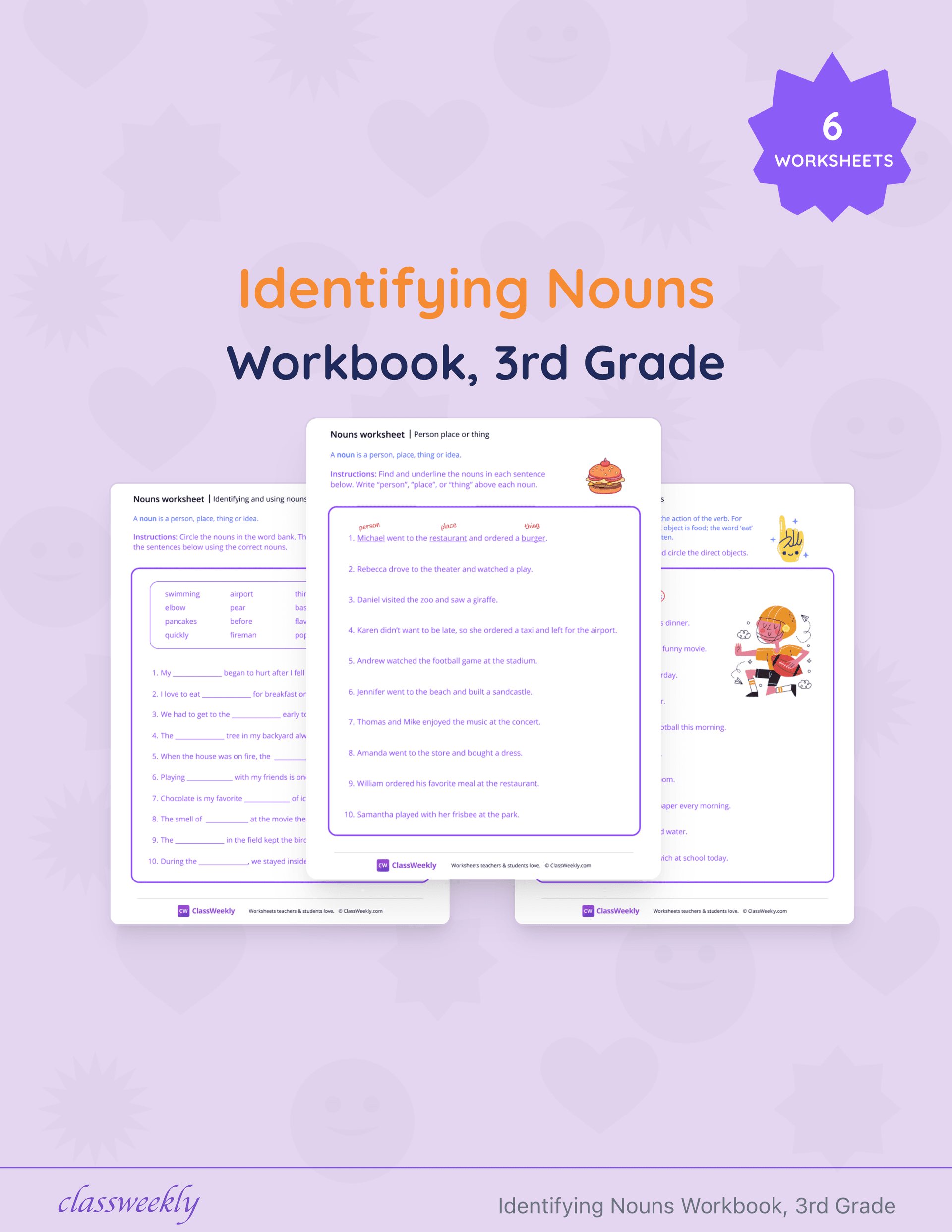 Identifying Nouns Workbook, 3rd Grade cover