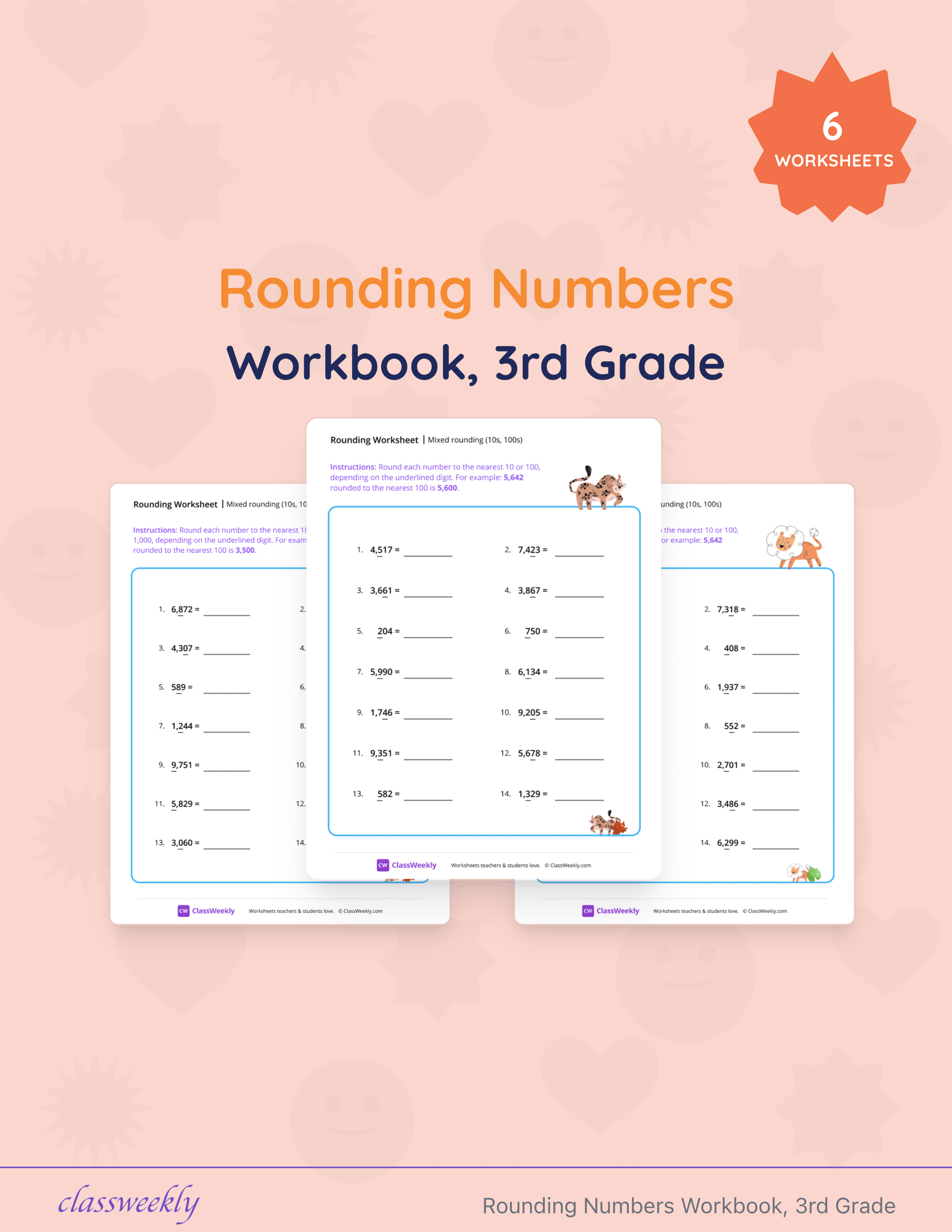 Rounding Numbers Workbook, 3rd Grade cover