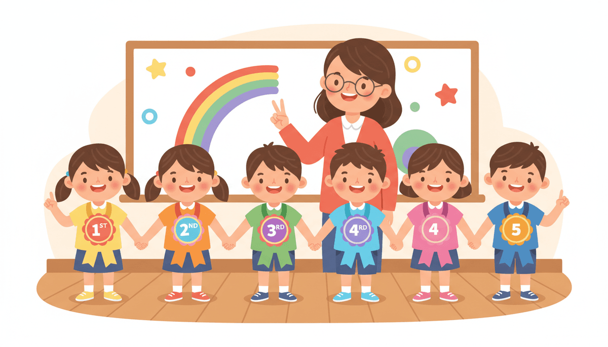 Ordinal Numbers for Kindergarten: First Through Tenth