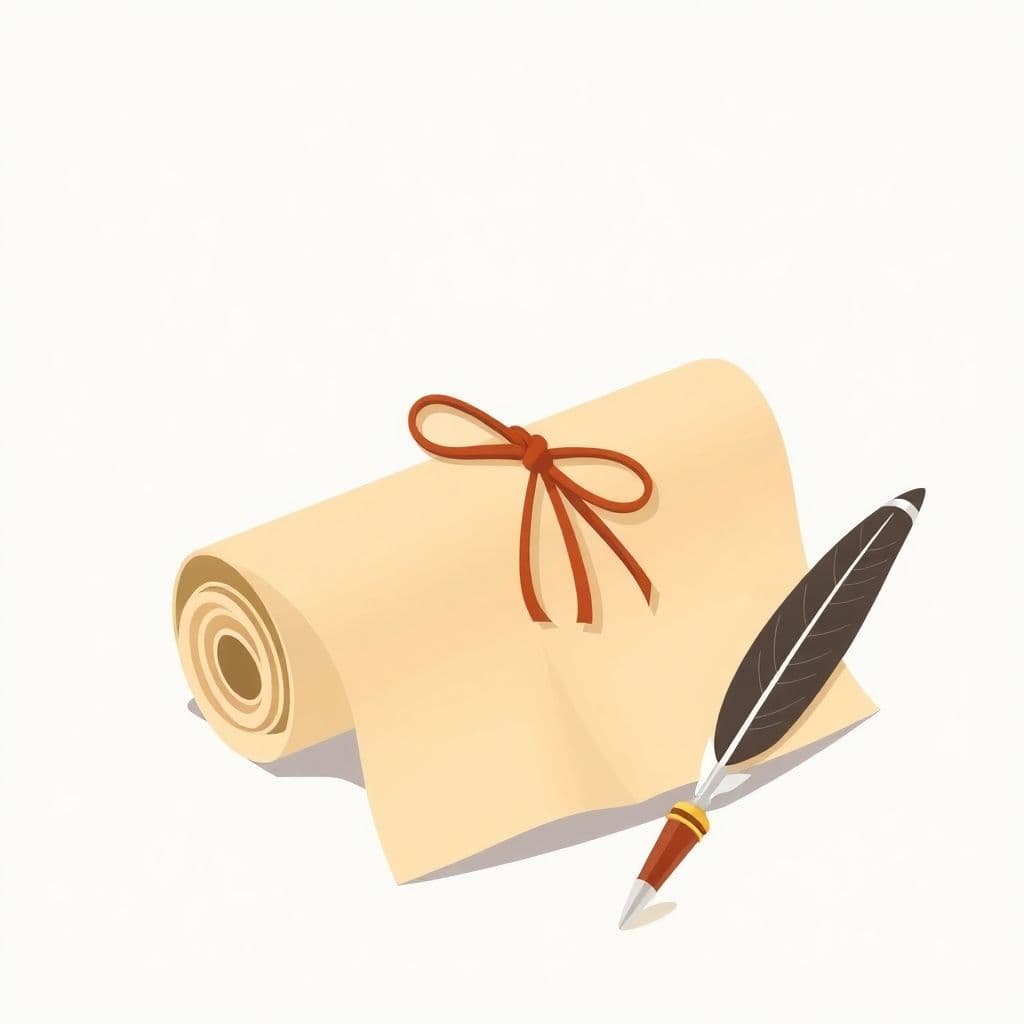 13th Amendment: an old rolled parchment document tied with ribbon