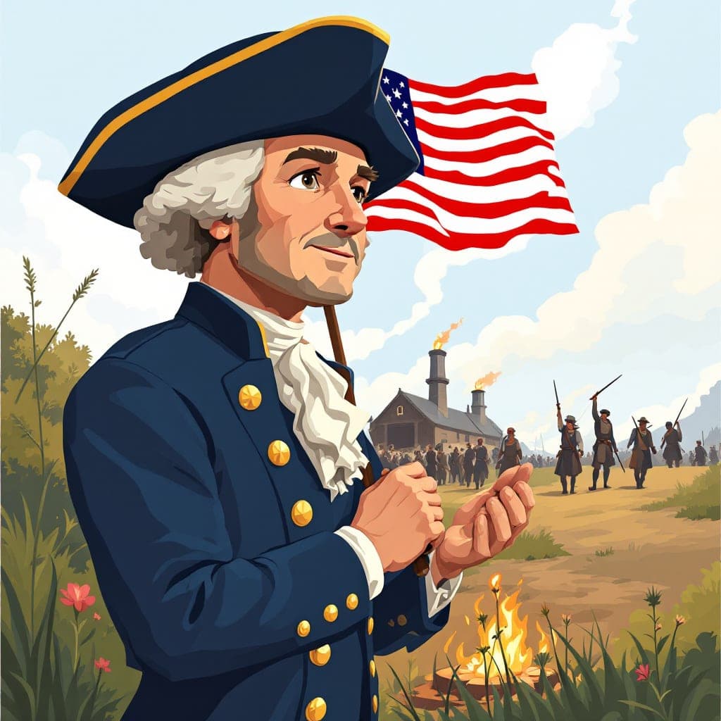 American Revolution: a historic flag and an old parchment map, classroom activities