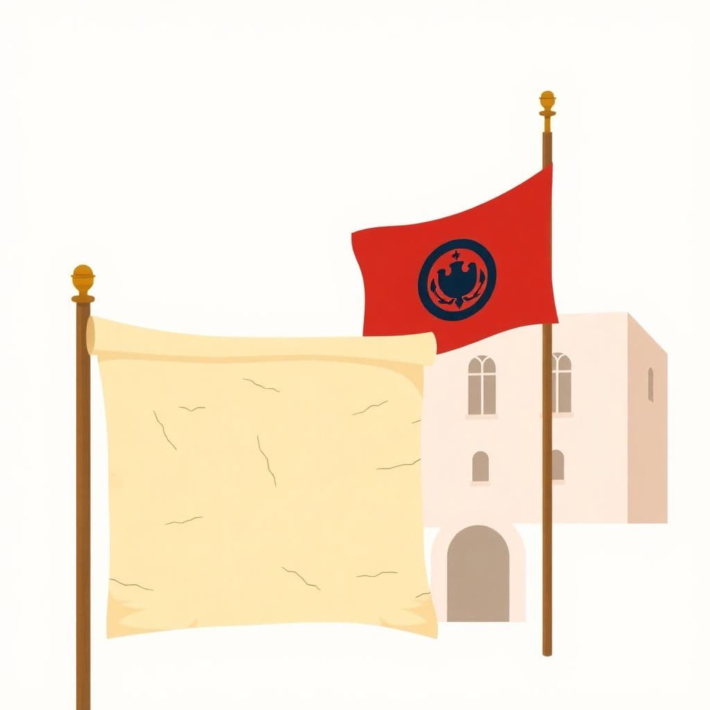 Battle of San Jacinto: a historic flag and an old parchment map, classroom activities