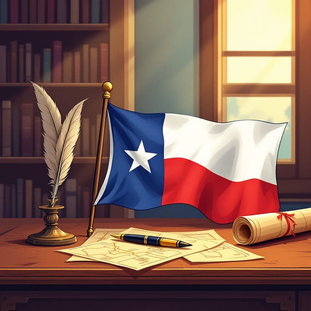 Battle of the Alamo: a historic flag and an old parchment map, classroom activities