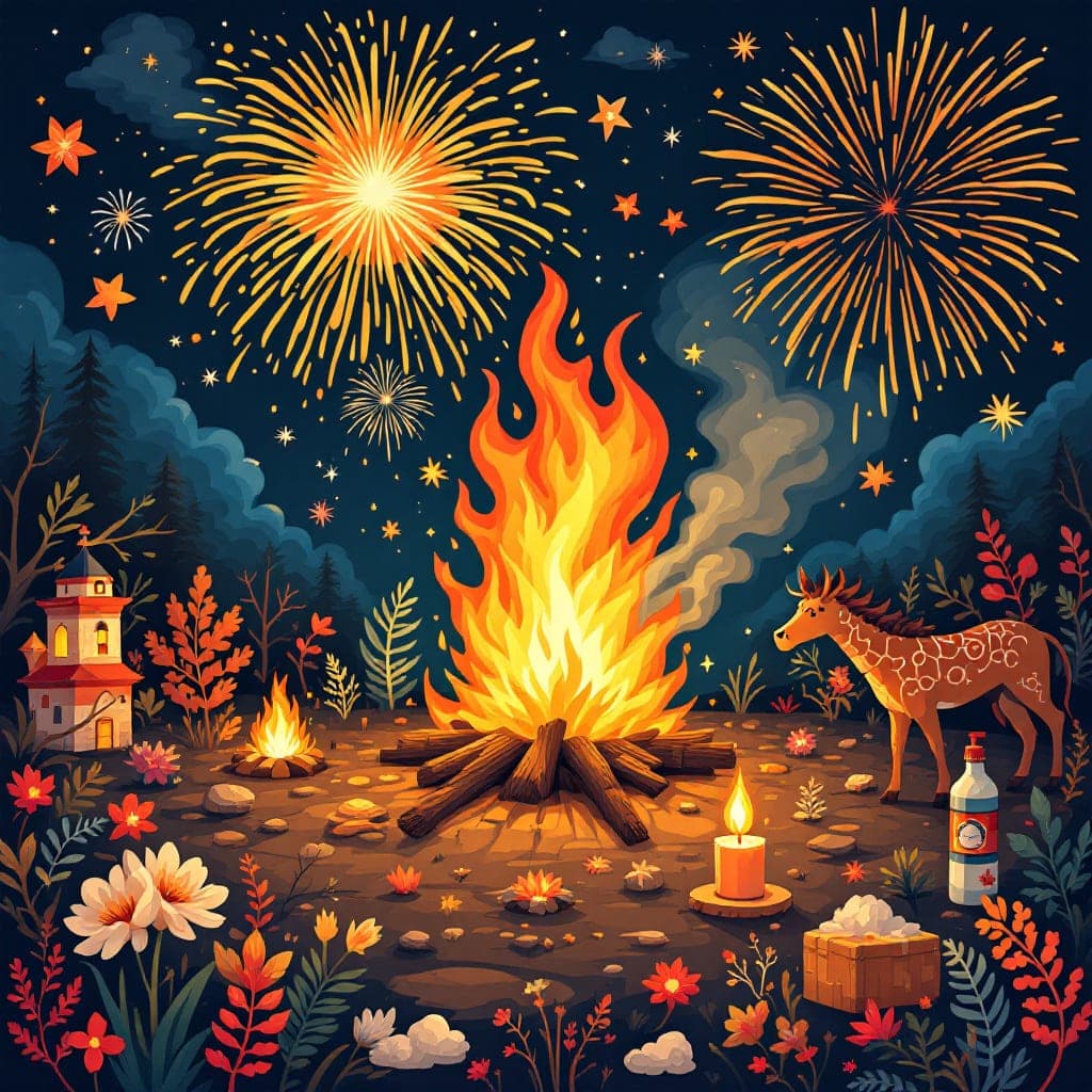 Bonfire Night: Simple story of Guy Fawkes and fireworks/bonfires, classroom activities