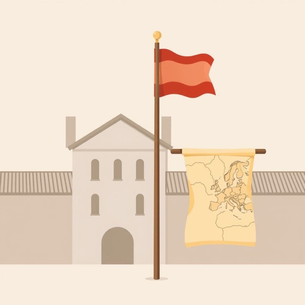Boston Tea Party: a historic flag and an old parchment map, classroom activities