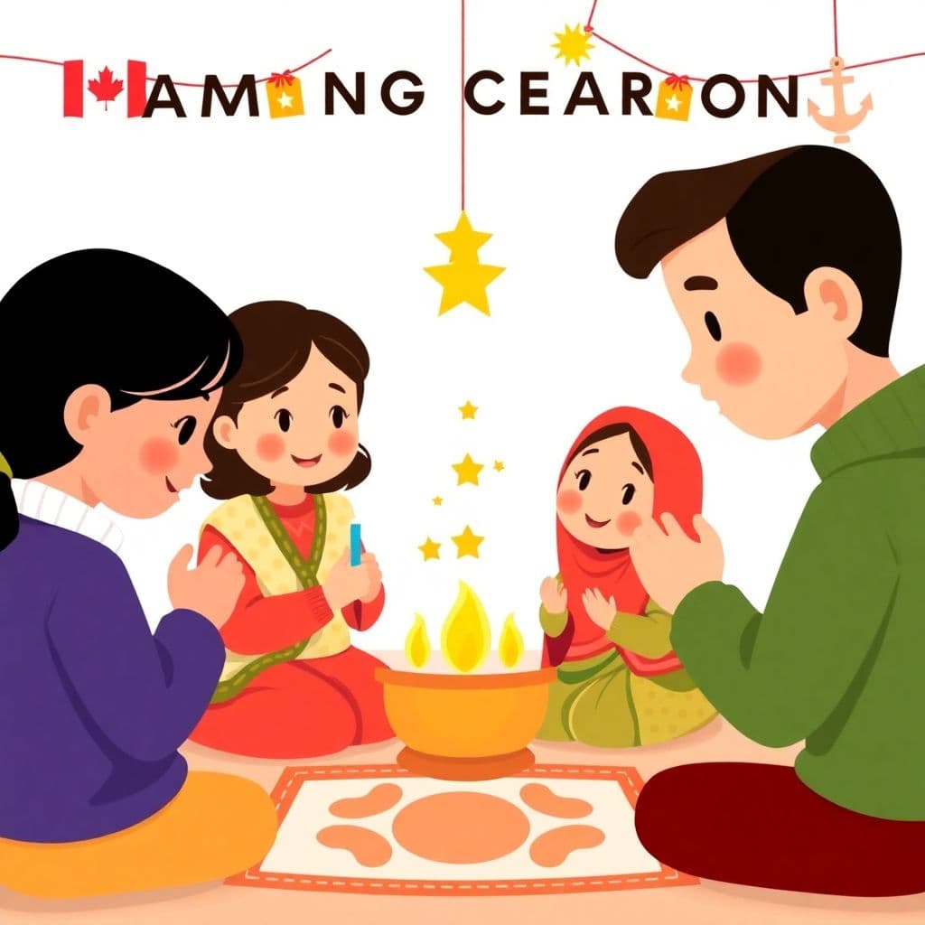 Changing Family and Community Traditions: Naming ceremonies, immigration, generational change, Christmas/Hanukkah/Diwali/Eid/Kwanzaa/Chinese New Year, Canadian identity