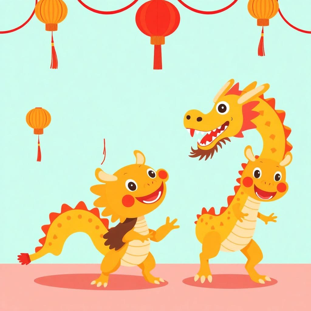 Chinese New Year: Zodiac animals, dragon dances, family celebration, classroom activities