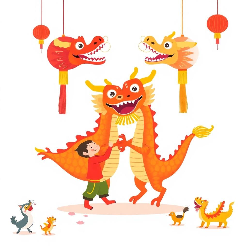 Chinese New Year: Zodiac animals, dragon dances, family celebration