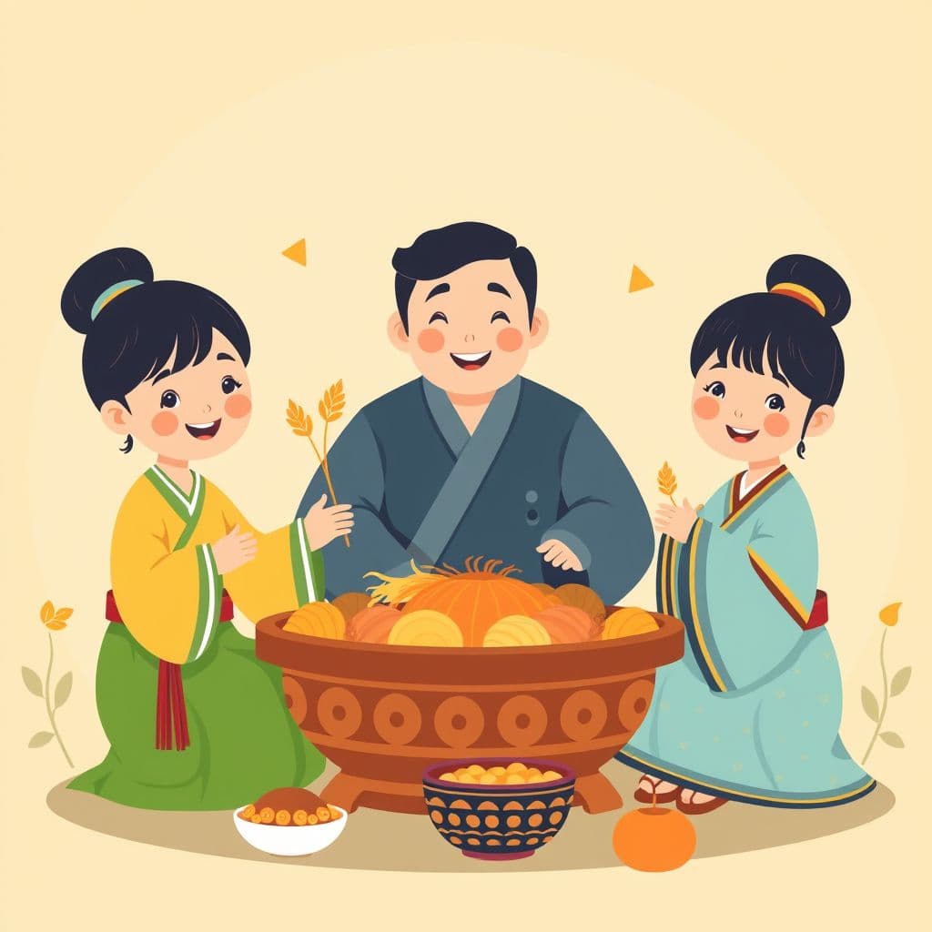 Chuseok: Korean harvest festival, family gathering, classroom activities