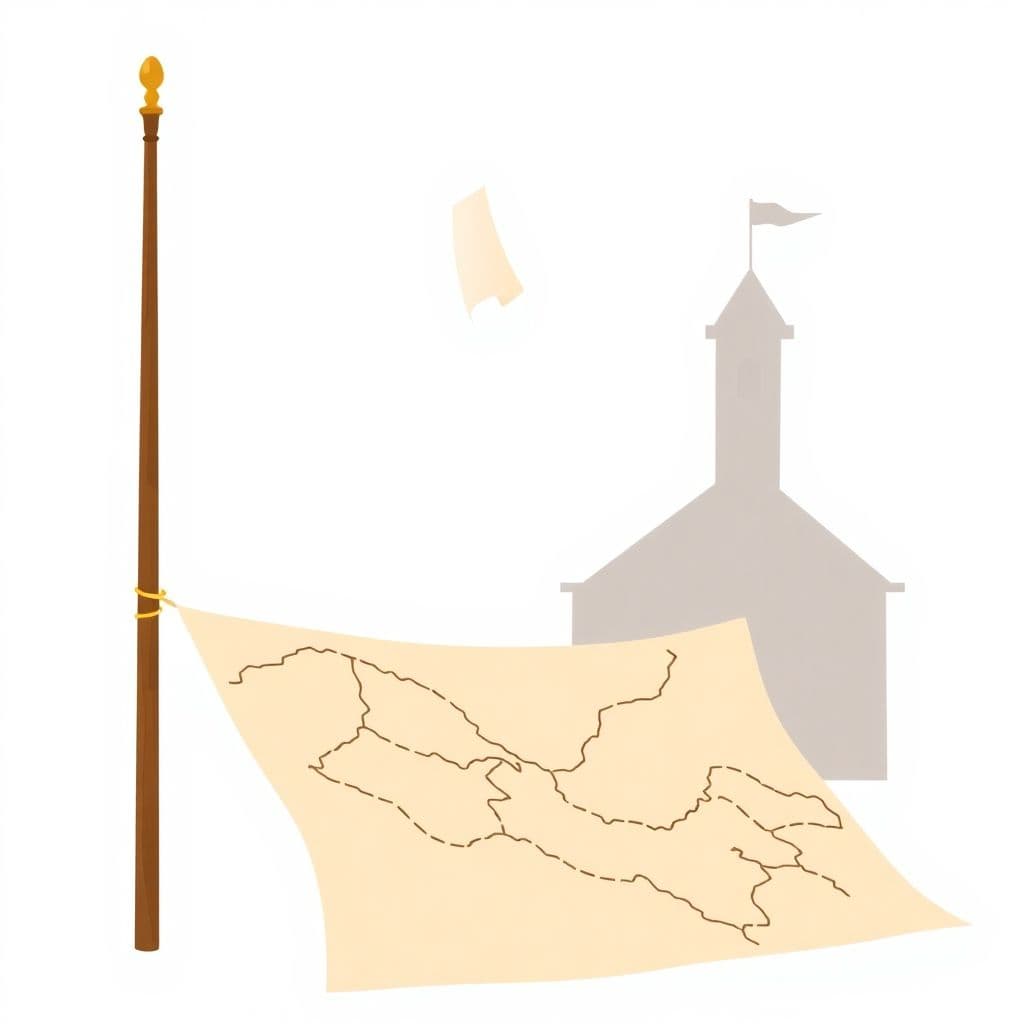 Civil War: a historic flag and an old parchment map, classroom activities