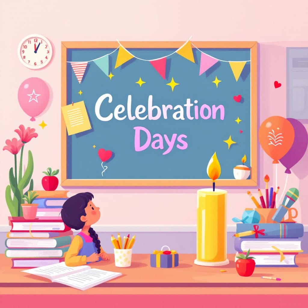 Classroom Celebration Days: Celebrating classroom milestones/achievements, classroom activities