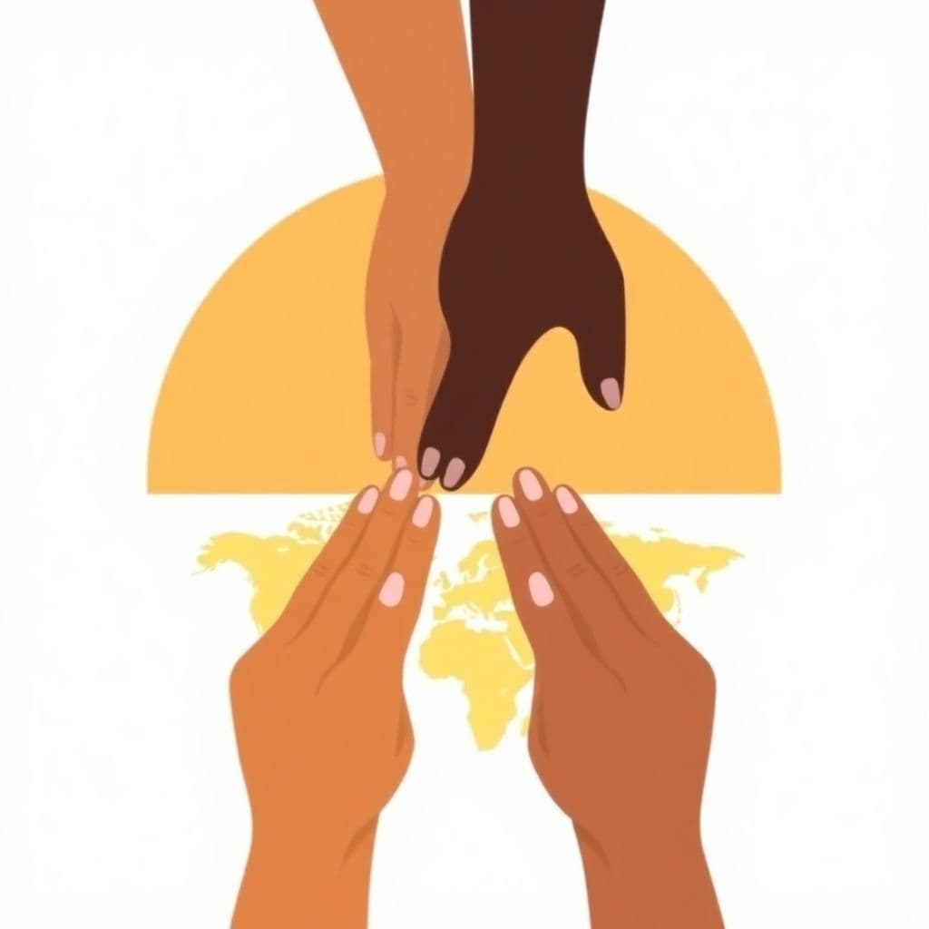 Colonisation and Its Impacts: two hands reaching toward each other over a map, classroom activities