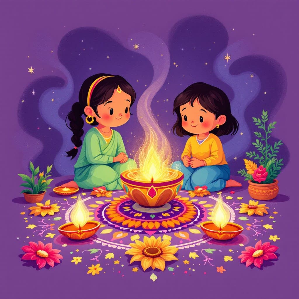 Diwali, Celebrate Diwali, the Festival of Lights, with reading passages on Hindu traditions, rangoli patterns, oil lamps, and the story of light overcoming darkness., classroom activities