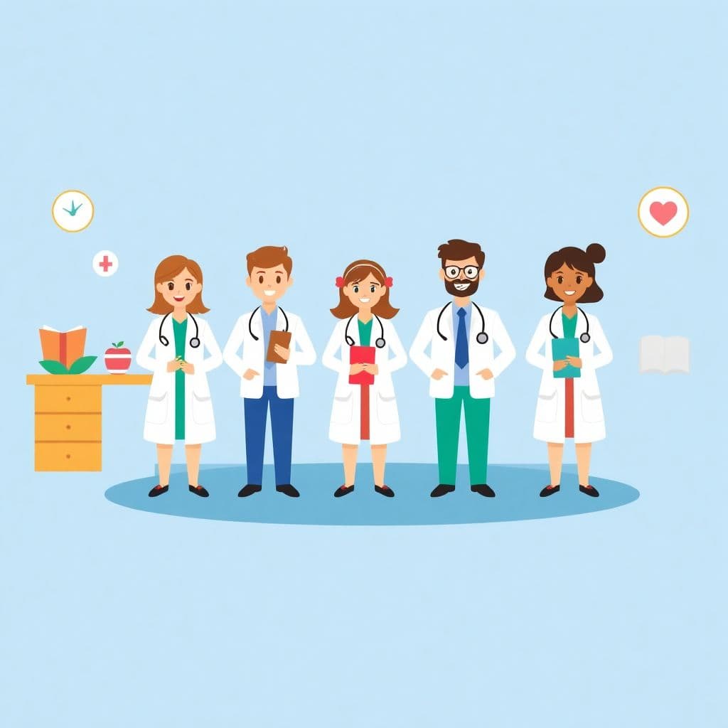 Doctors' Day: Doctors and healthcare helpers