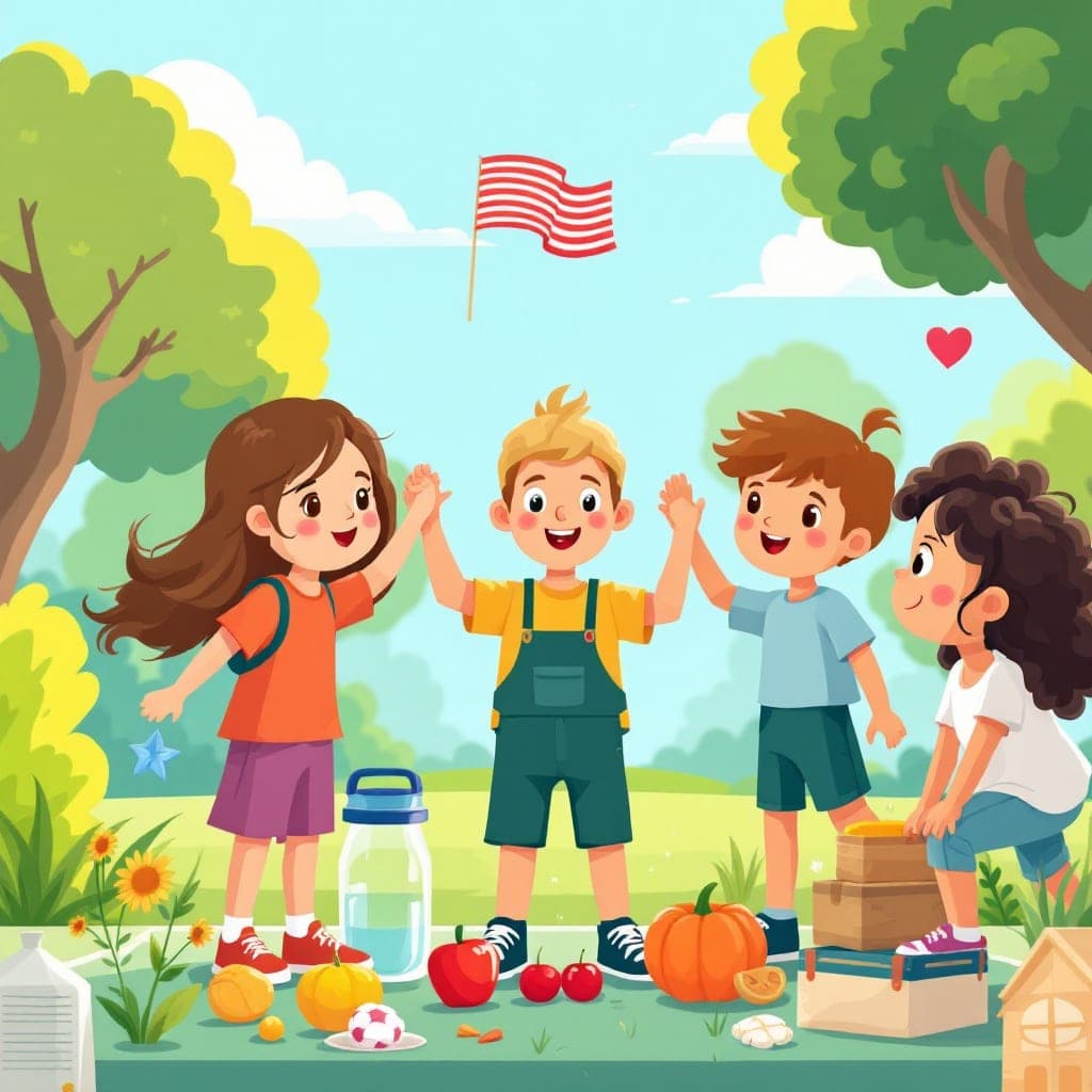 Field Day: Outdoor games and races, classroom activities