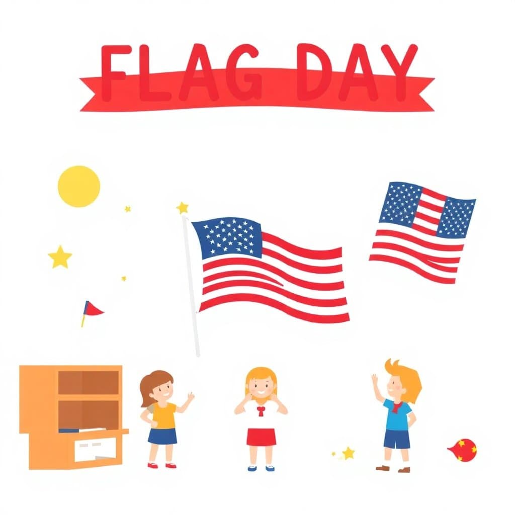 Flag Day, Flag Day (June 14) commemorates the adoption of the US flag in 1777. Explore the history of the Stars and Stripes, the Pledge of Allegiance, and American symbols.