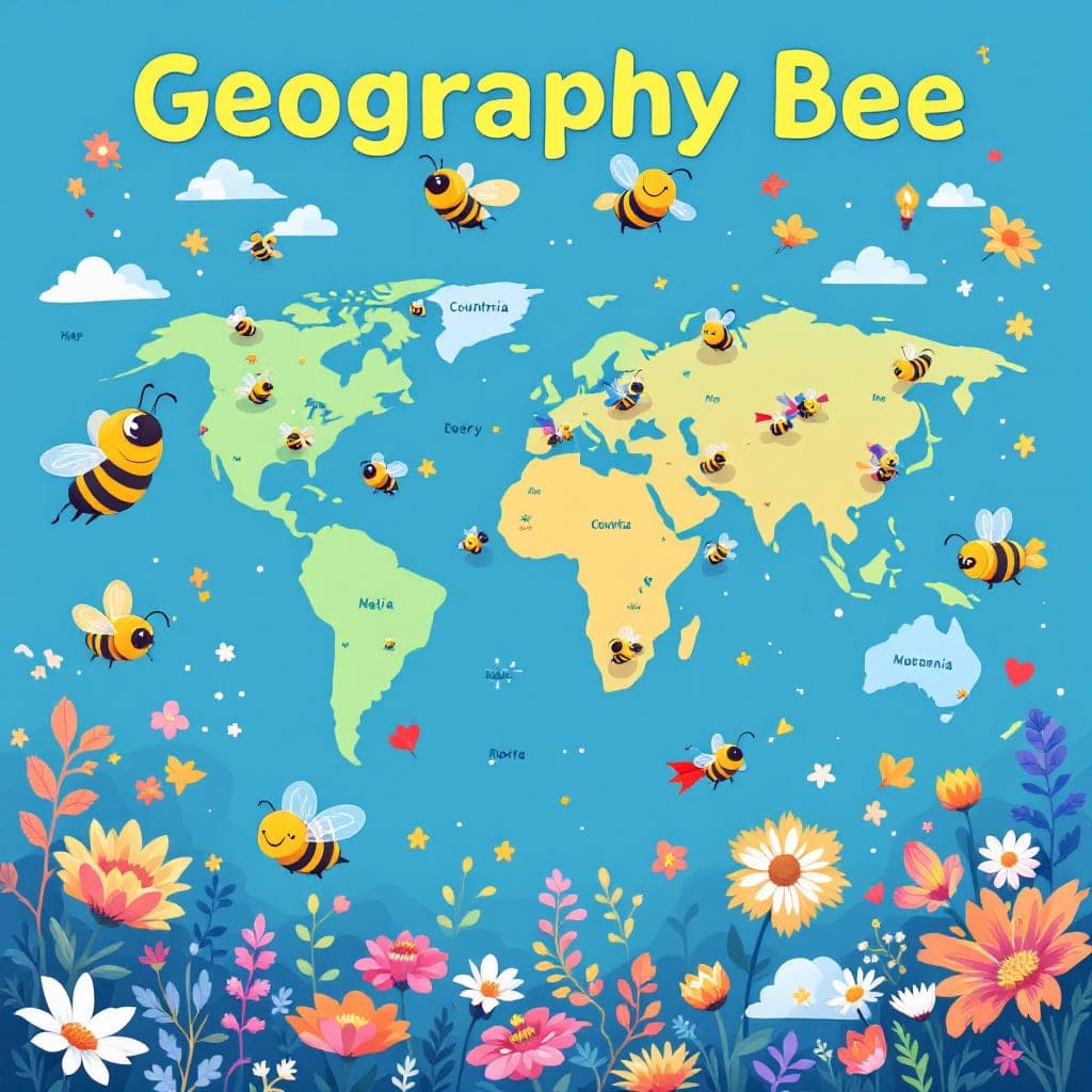 Geography Bee: Simple geography/map skills competition, classroom activities