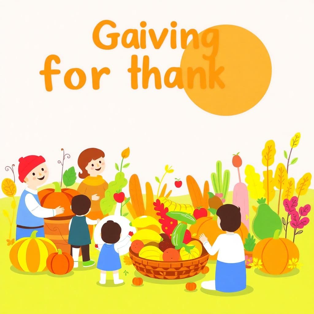 Harvest Festival: Giving thanks for food, harvest, sharing with others
