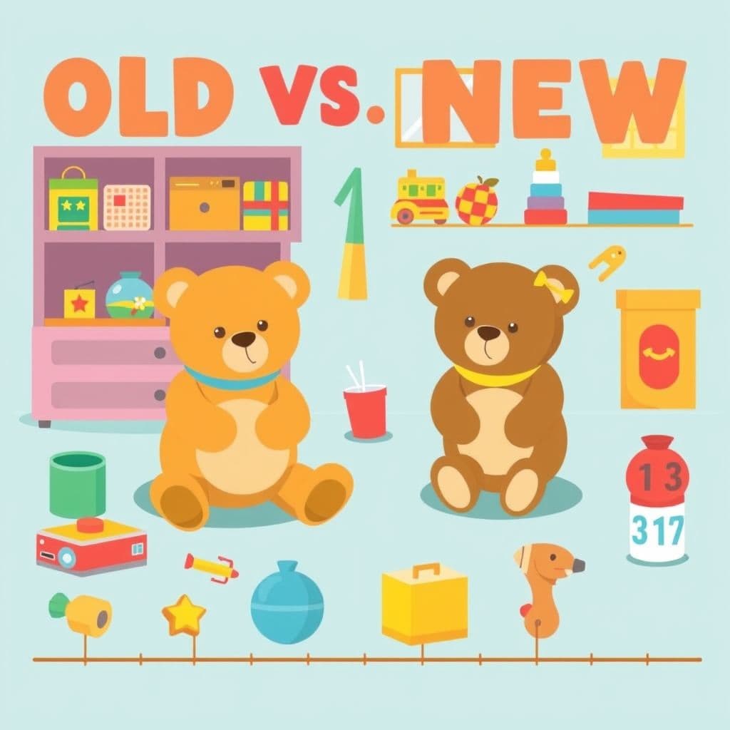History of Toys: Old vs new toys, materials, teddy bear interview activity, timeline