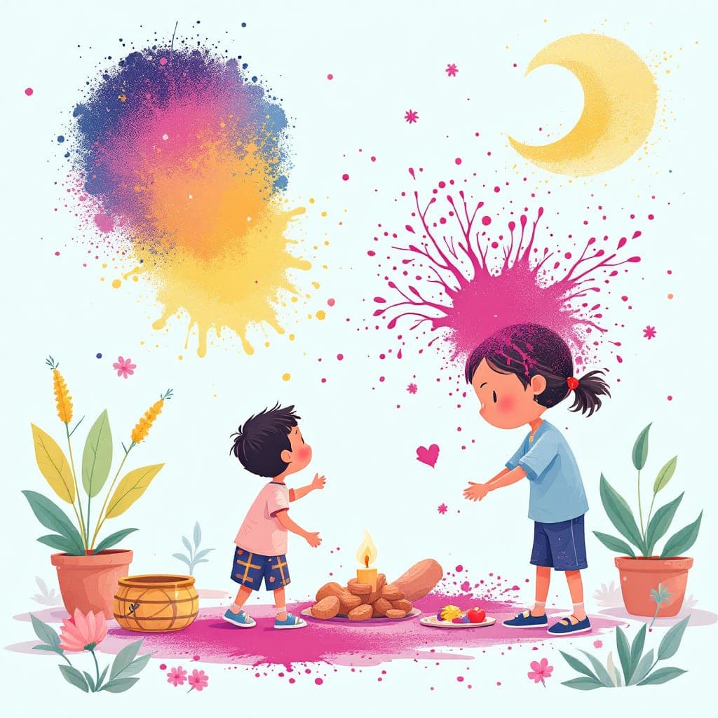 Holi: Hindu festival of colors, spring, good over evil, classroom activities