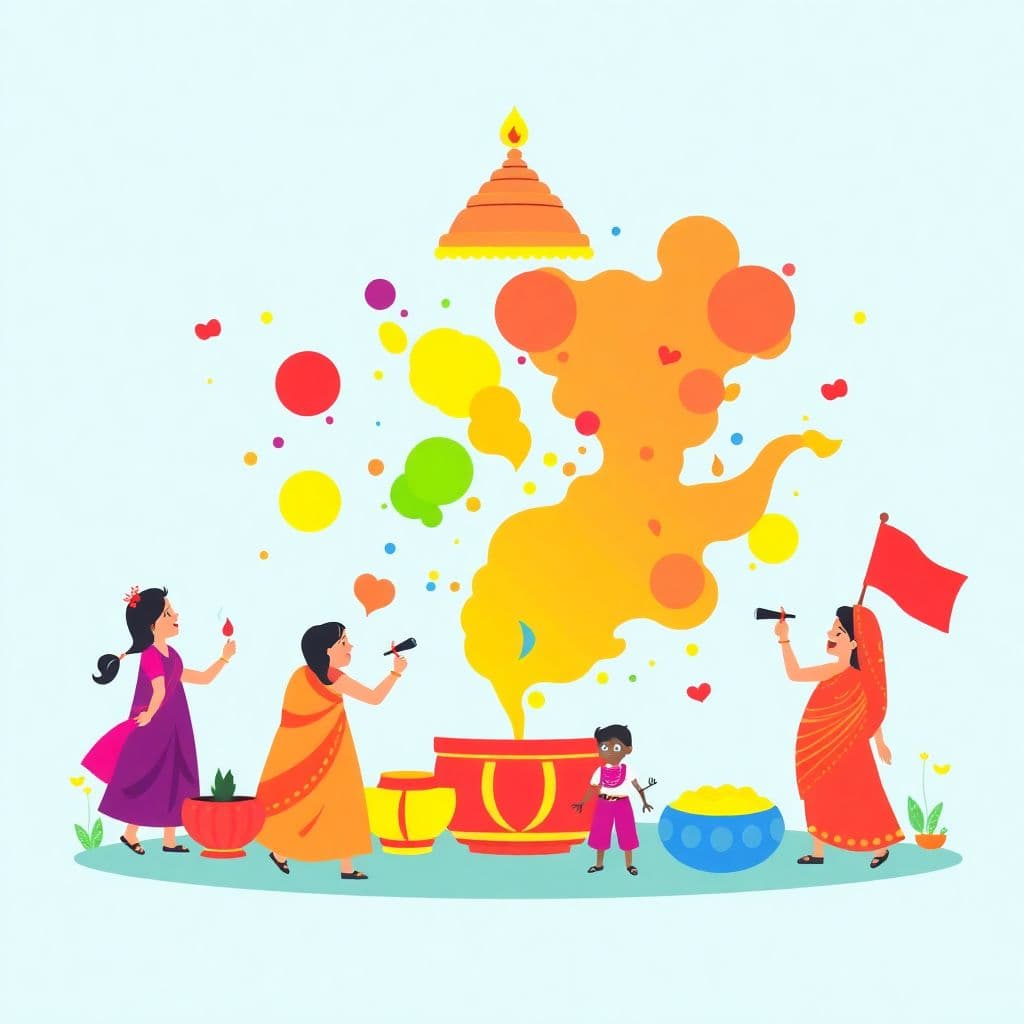 Holi: Hindu festival of colors, spring, good over evil