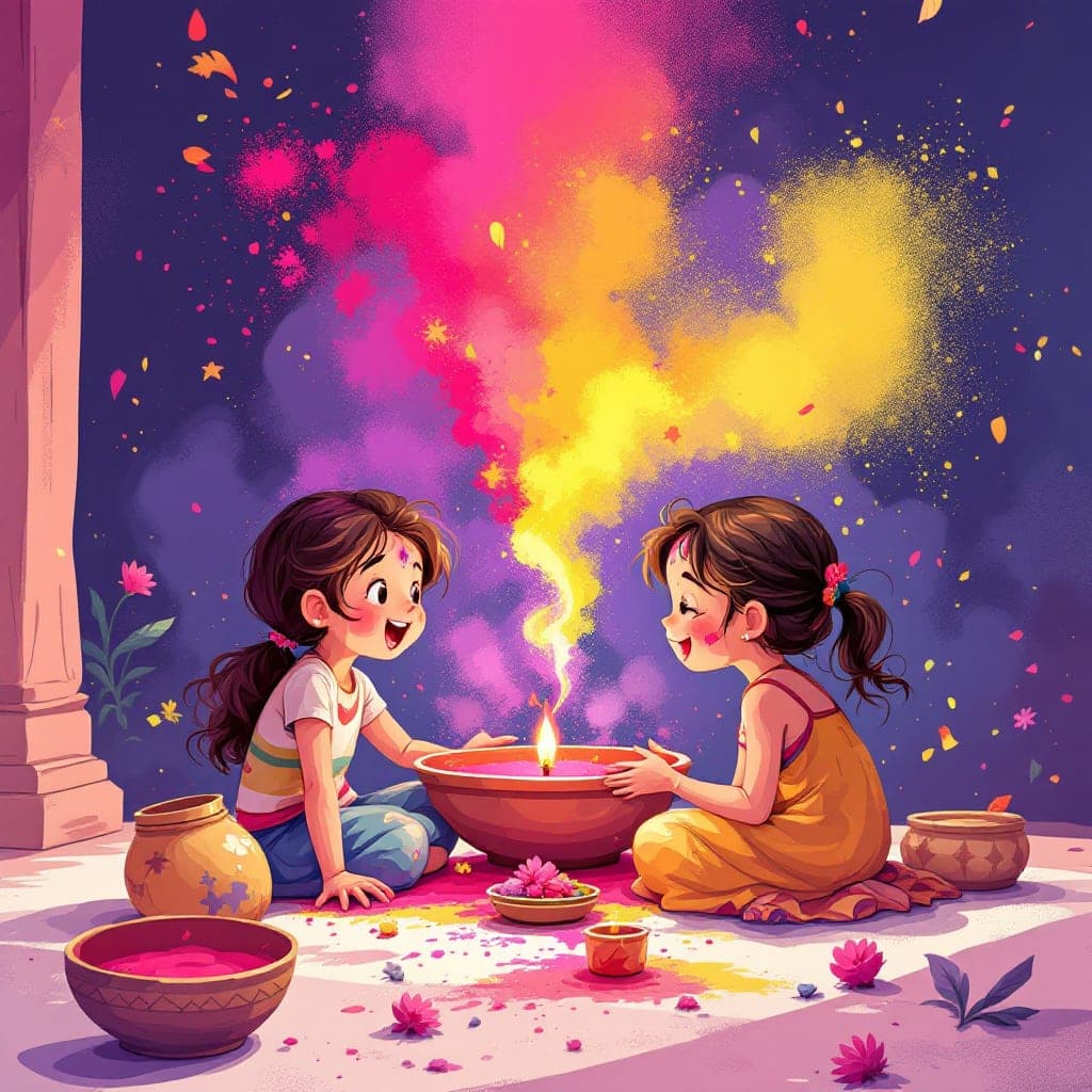 Holi: Hindu festival of colors, spring, good over evil