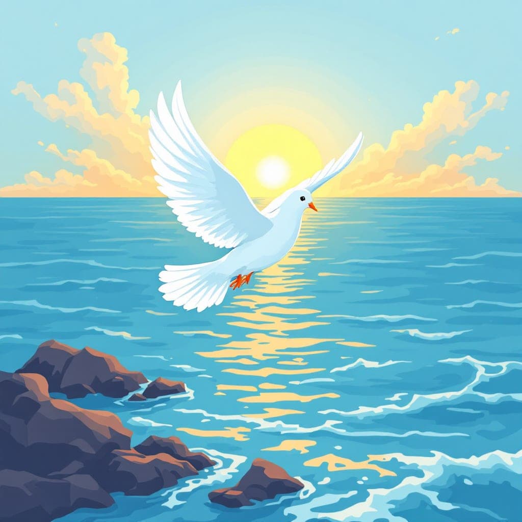 International Day of Remembrance of the Victims of Slavery: a lit memorial candle next to a single white dove
