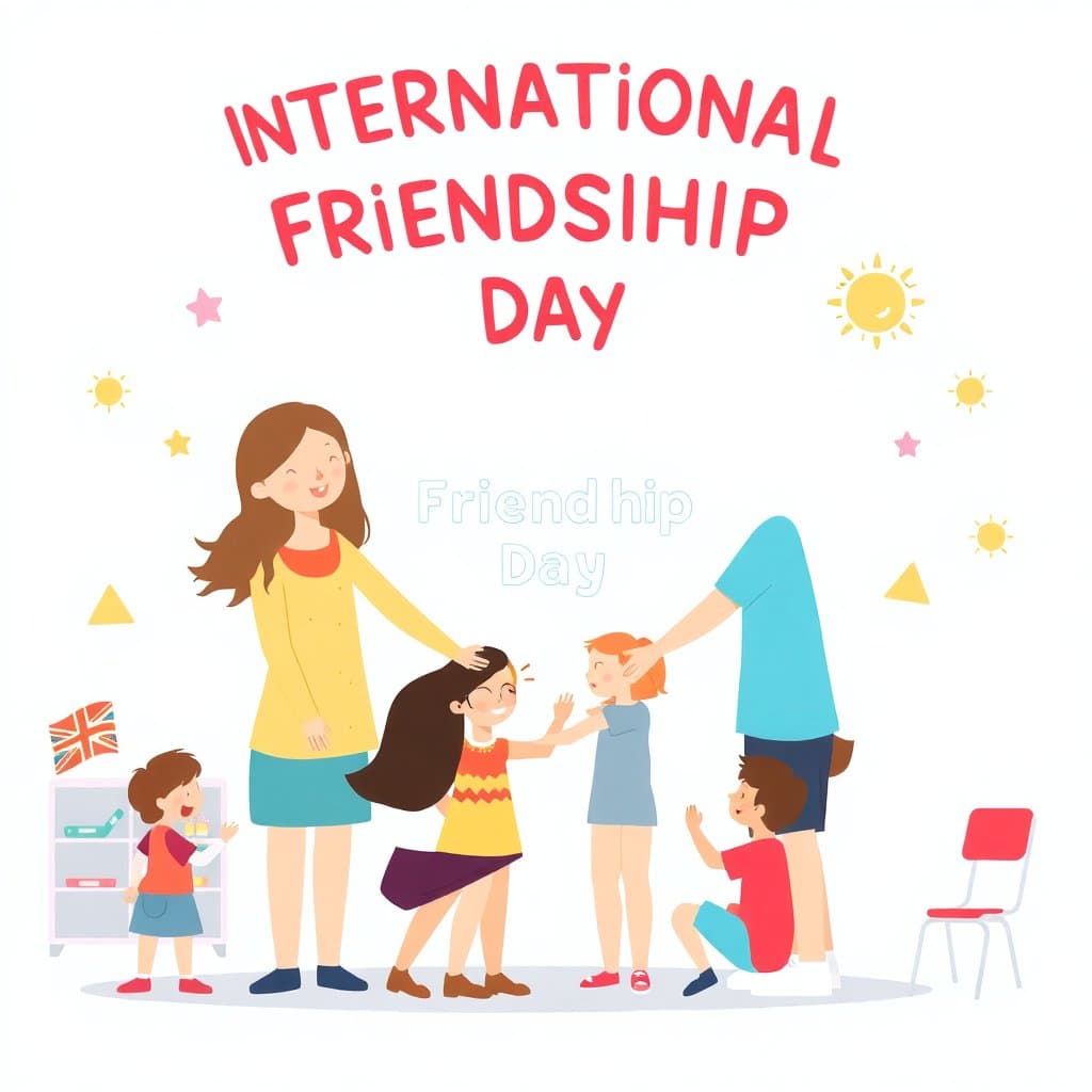 International Friendship Day, classroom illustration