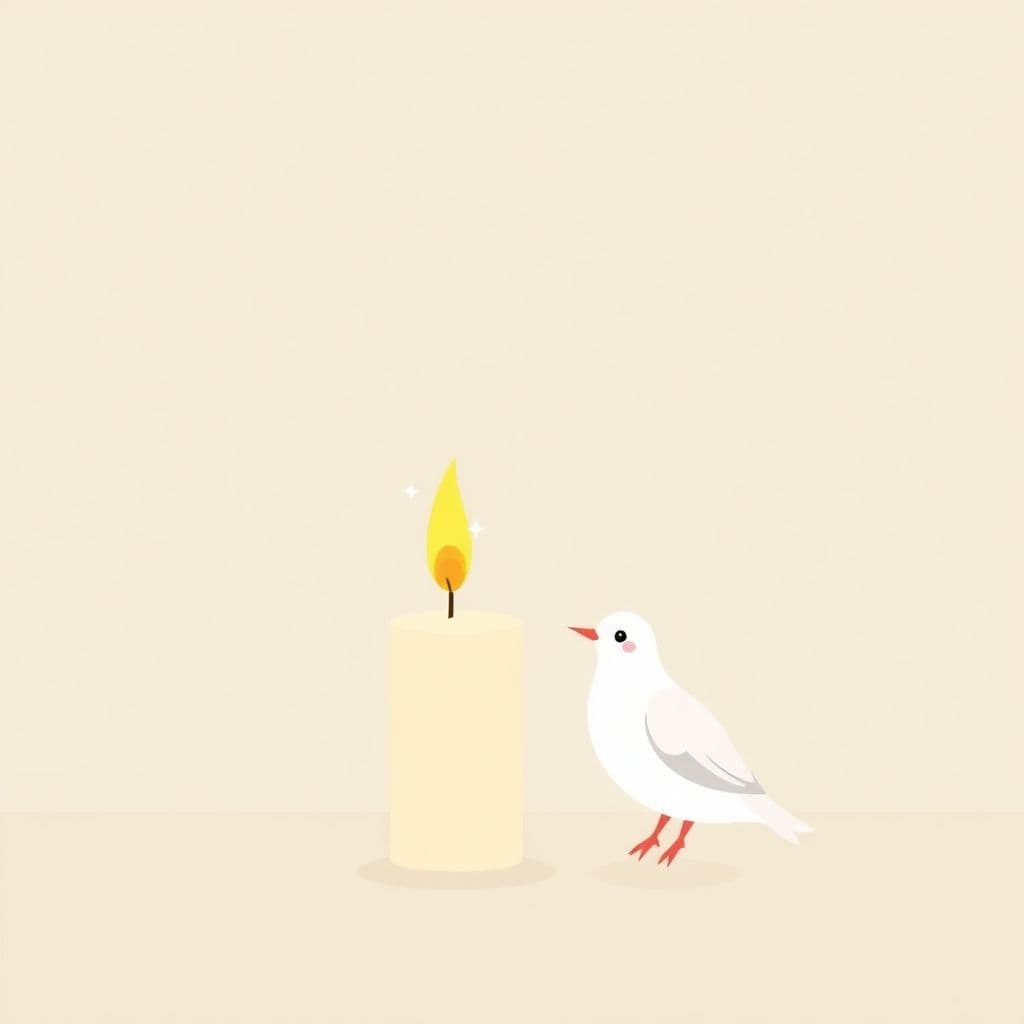 International Holocaust Remembrance Day: a lit memorial candle next to a single white dove, classroom activities