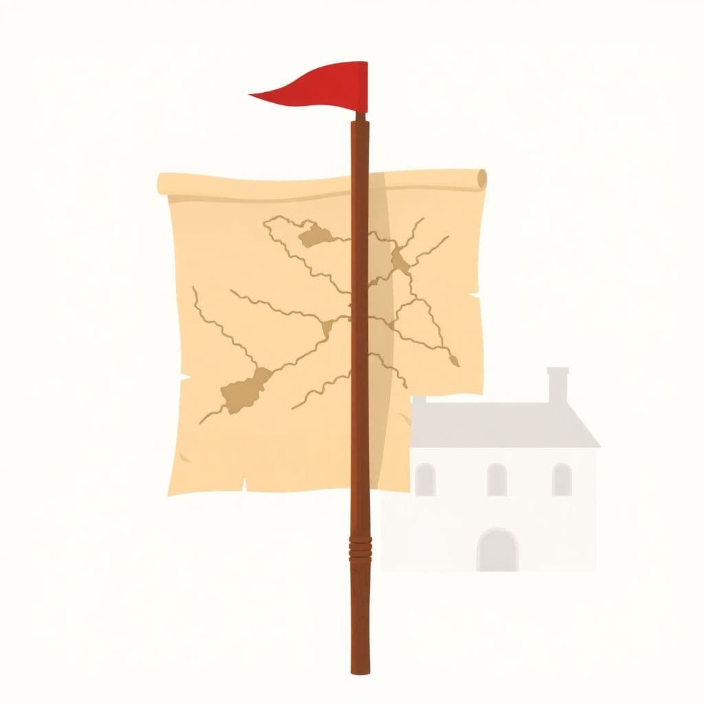 Intolerable Acts: a historic flag and an old parchment map, classroom activities