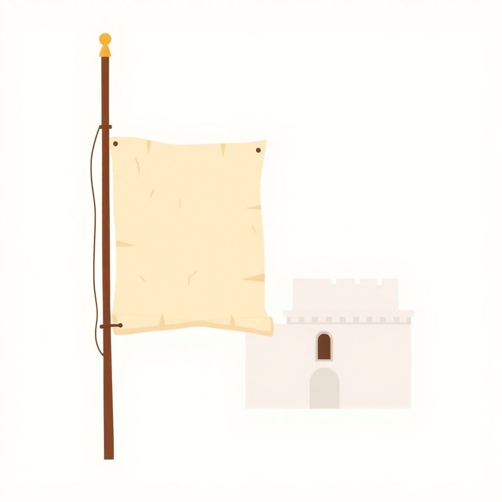 Intolerable Acts: a historic flag and an old parchment map