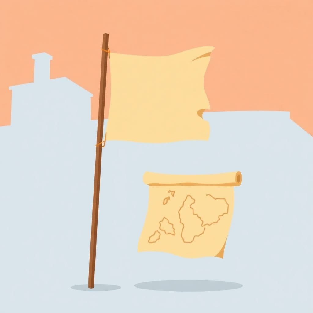 The Irish Civil War: a historic flag and an old parchment map