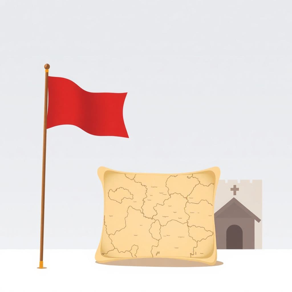 Irish Revolution and War of Independence: a historic flag and an old parchment map