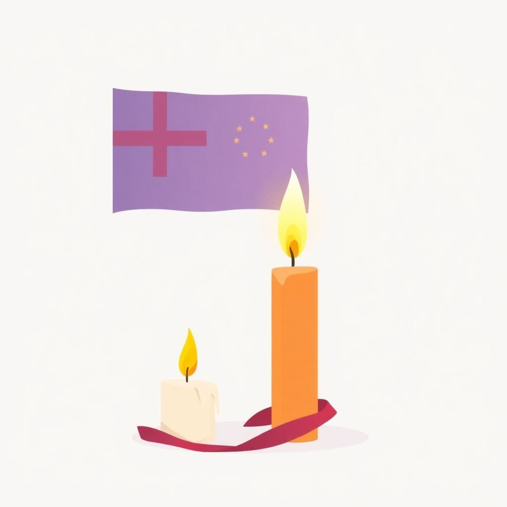 The Irish War of Independence: a lit memorial candle and a simple flag, classroom activities