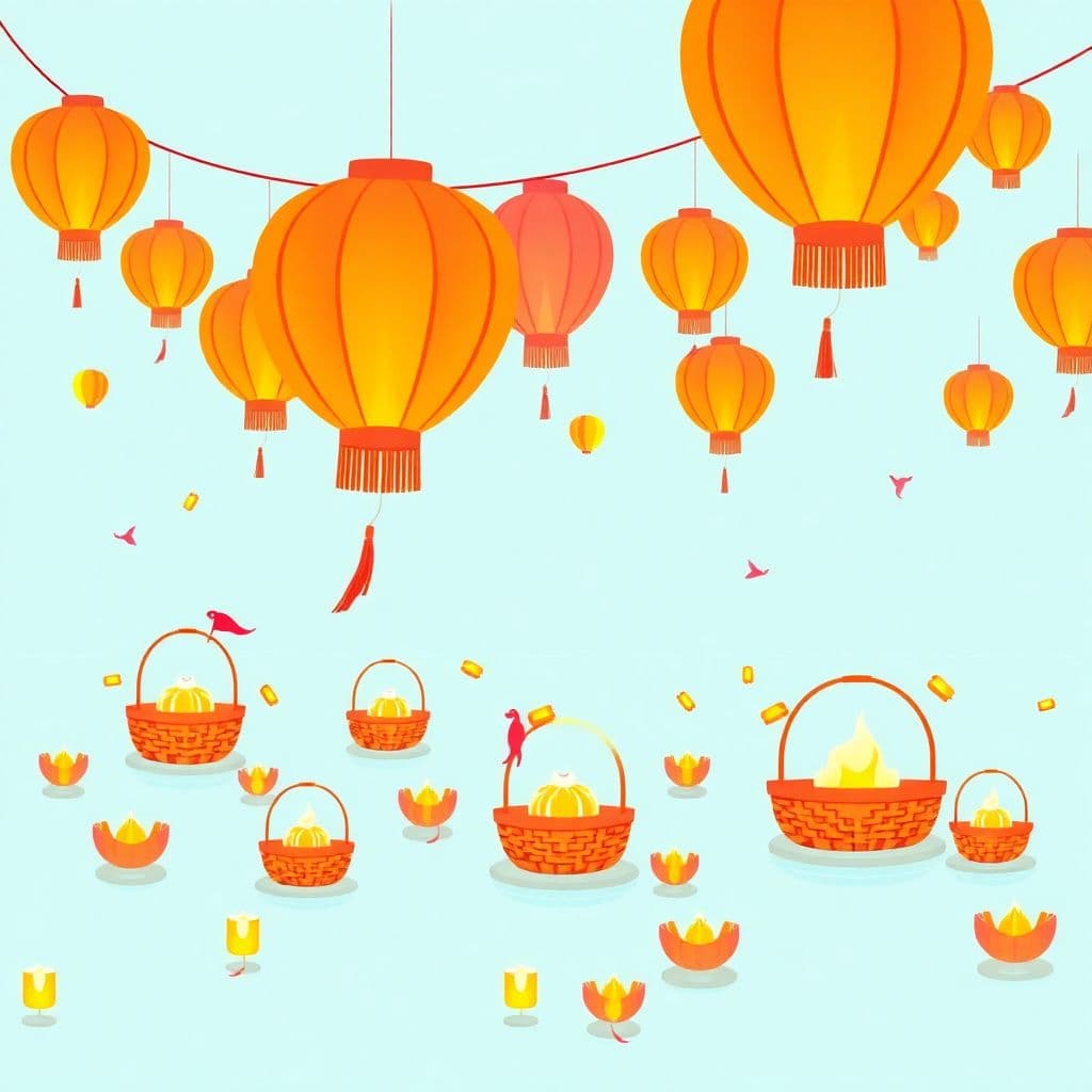Loy Krathong: Thai festival of floating lanterns/baskets