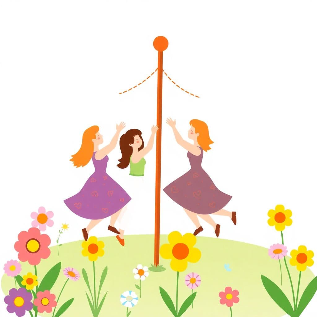 May Day: Maypole dancing, flowers, start of summer, classroom activities