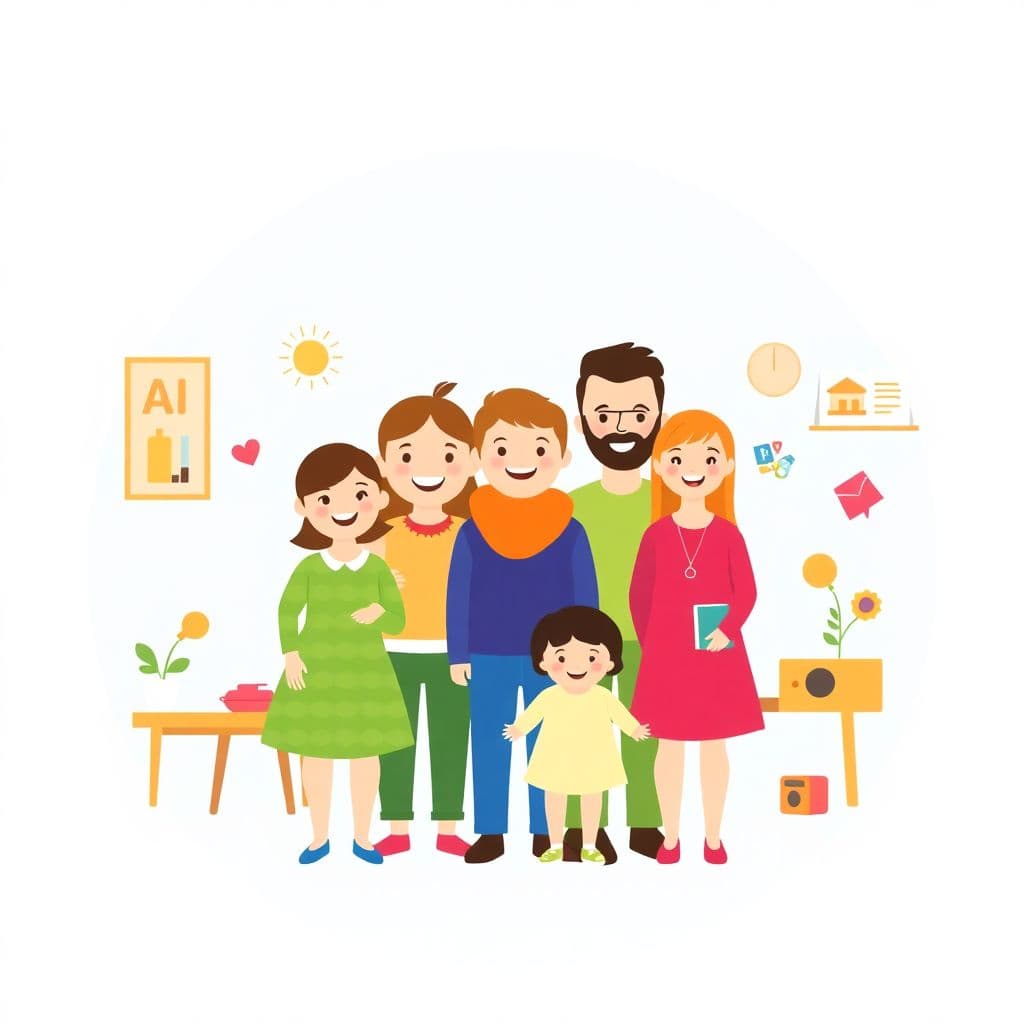 Myself and My Family: Own identity, family members, roles/contributions within the family