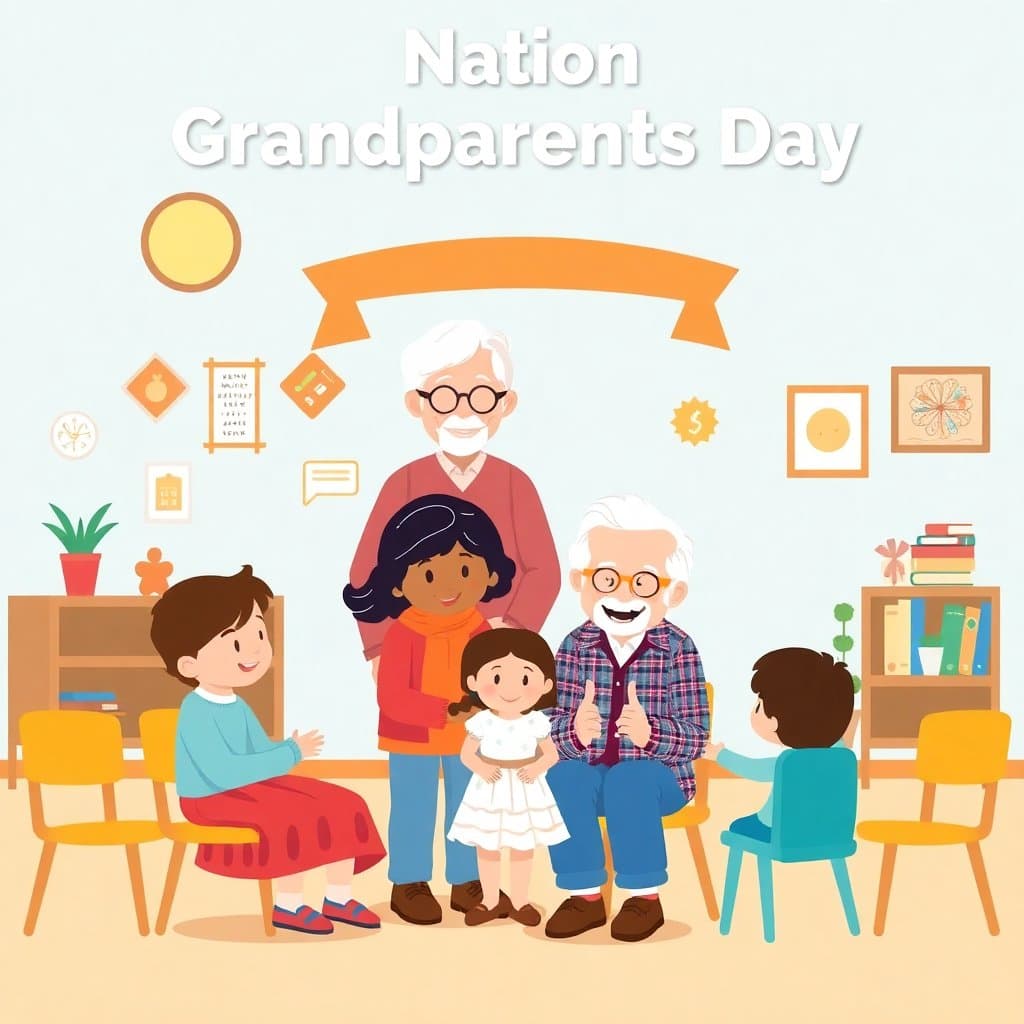 National Grandparents Day, National Grandparents Day (first Sunday after Labor Day) celebrates family connections. Use interview worksheets, oral history projects, and writing prompts about family stories.