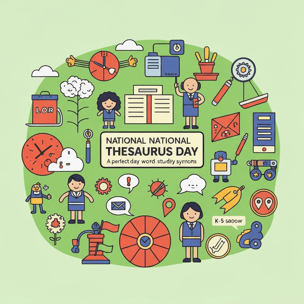 National Thesaurus Day, National Thesaurus Day celebrates vocabulary and synonyms. A perfect day for word-study activities, synonym worksheets, and expanding student vocabulary.