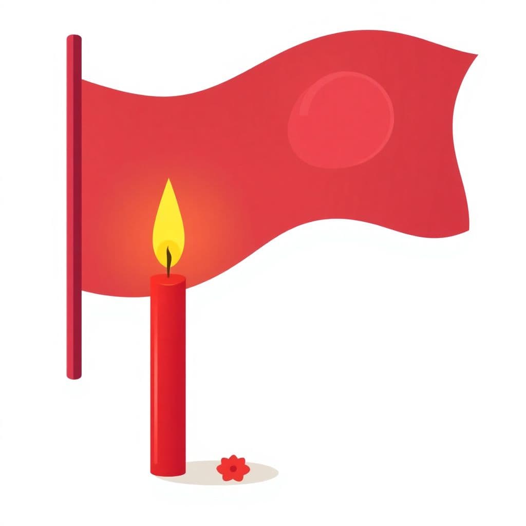 Pearl Harbor Remembrance Day: a lit memorial candle and a simple flag, classroom activities