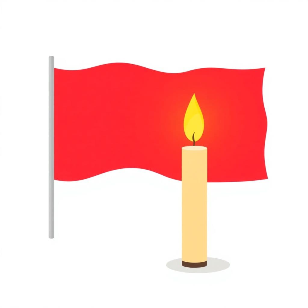 Pearl Harbor Remembrance Day: a lit memorial candle and a simple flag