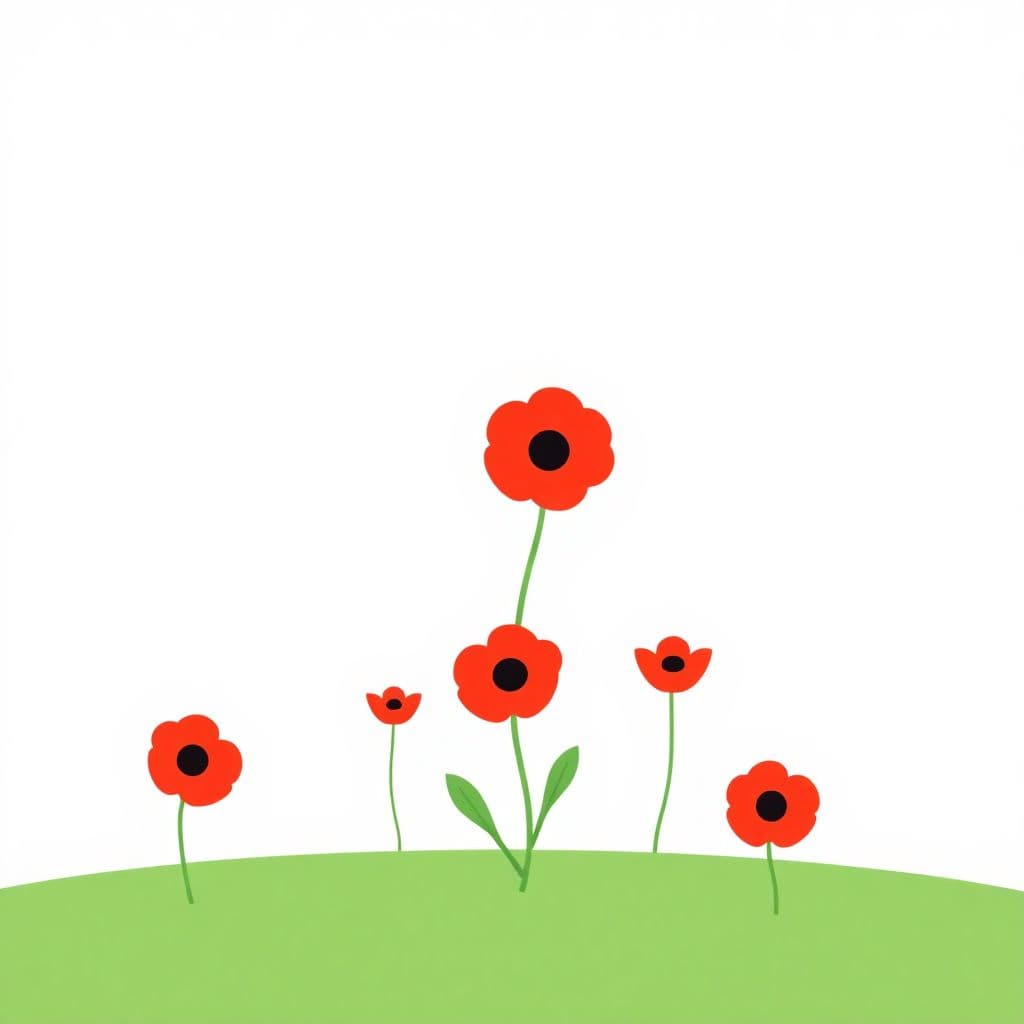 Remembrance Day: Poppy symbol, simple idea of remembering soldiers