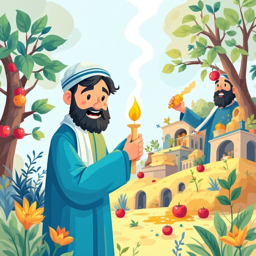Rosh Hashanah, Learn about the Jewish New Year with reading passages on Rosh Hashanah traditions, apples and honey, shofar, and the meaning of reflection and new beginnings.