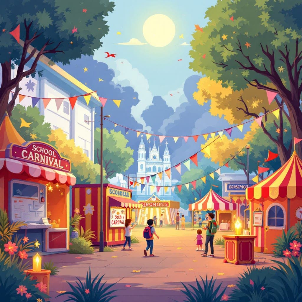 School Carnival: Fun fundraiser event with games