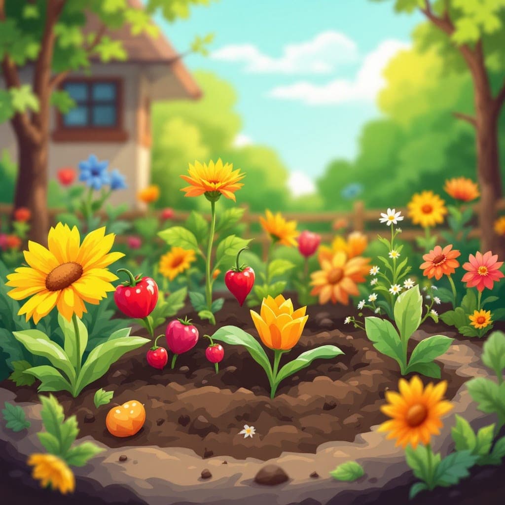 School Garden Day: Planting and caring for a school garden, classroom activities