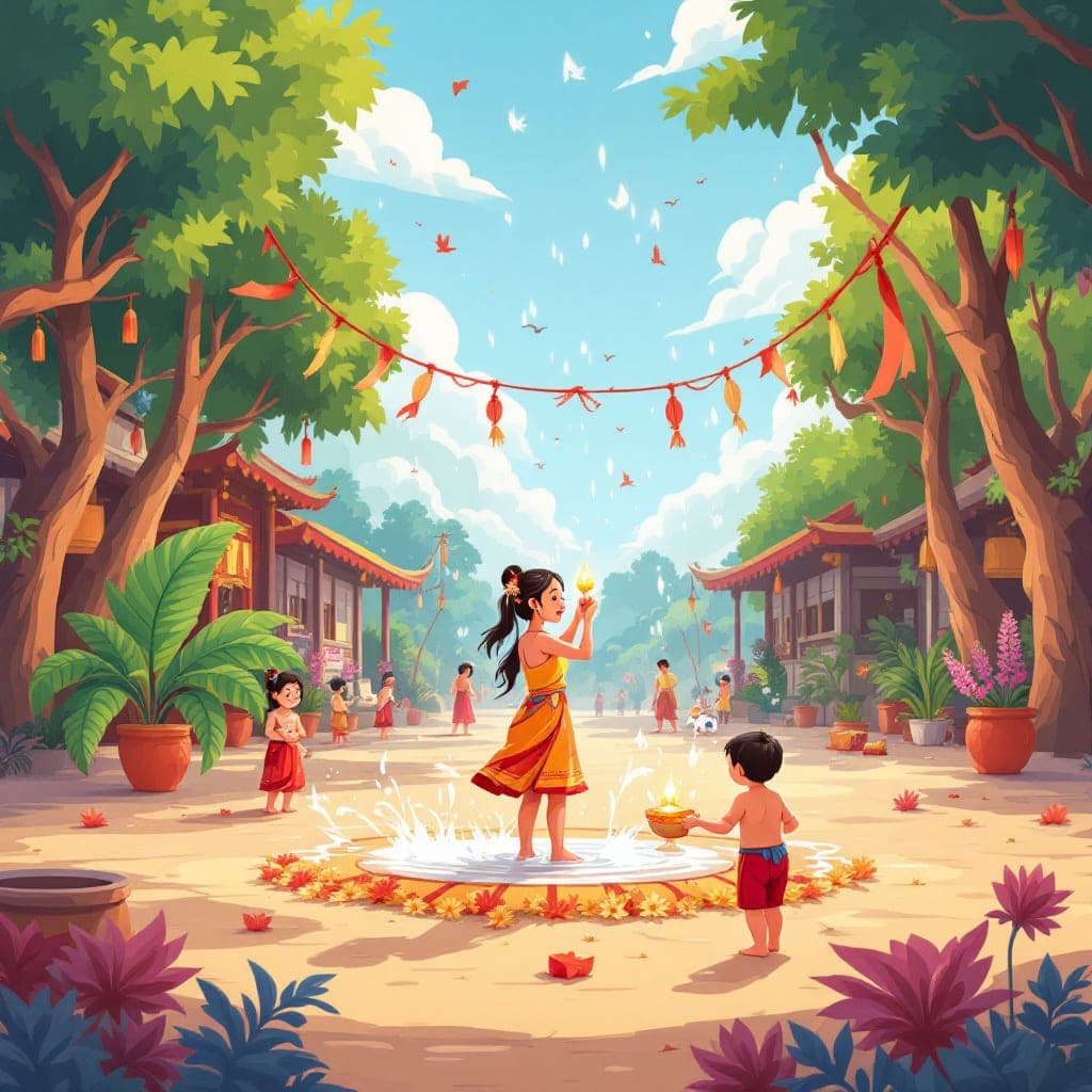 Songkran: Thai New Year, water festival, classroom activities
