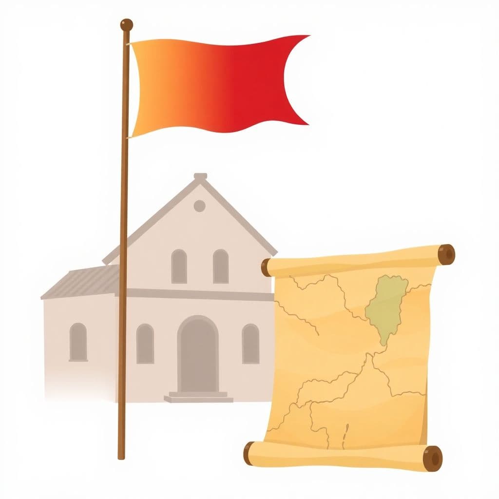Sons of Liberty: a historic flag and an old parchment map, classroom activities