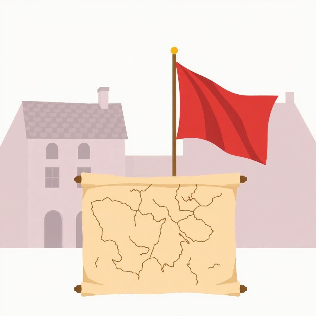 Sons of Liberty: a historic flag and an old parchment map