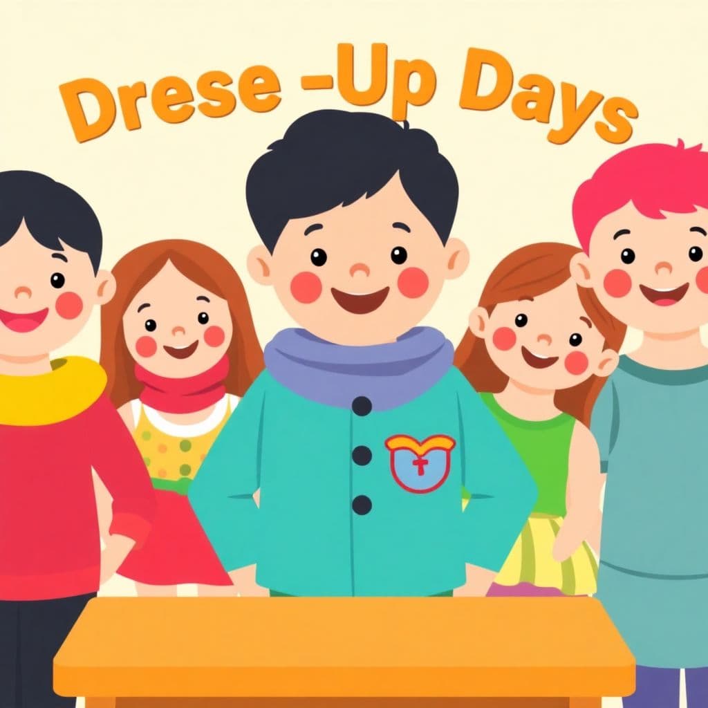 Spirit Week: Themed dress-up days to build community, classroom activities