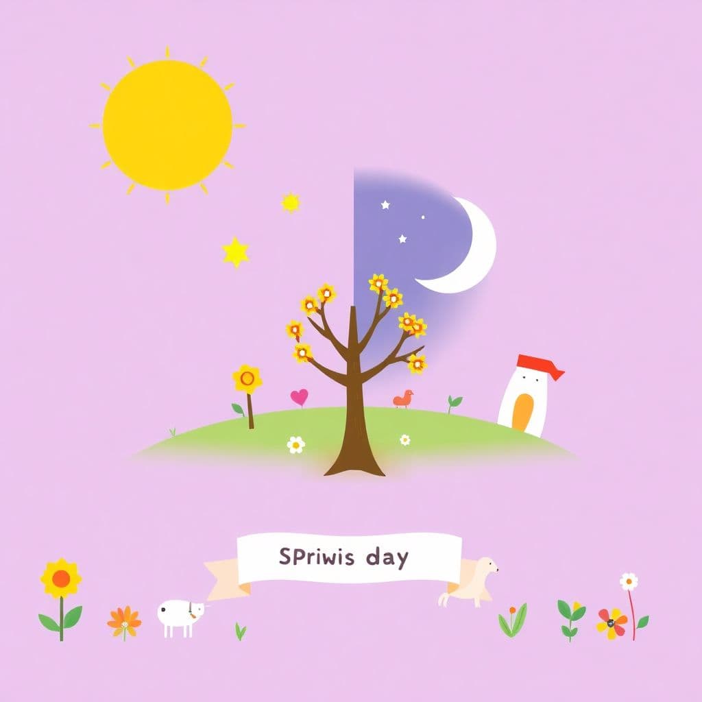 Spring Equinox: Equal day and night, start of spring